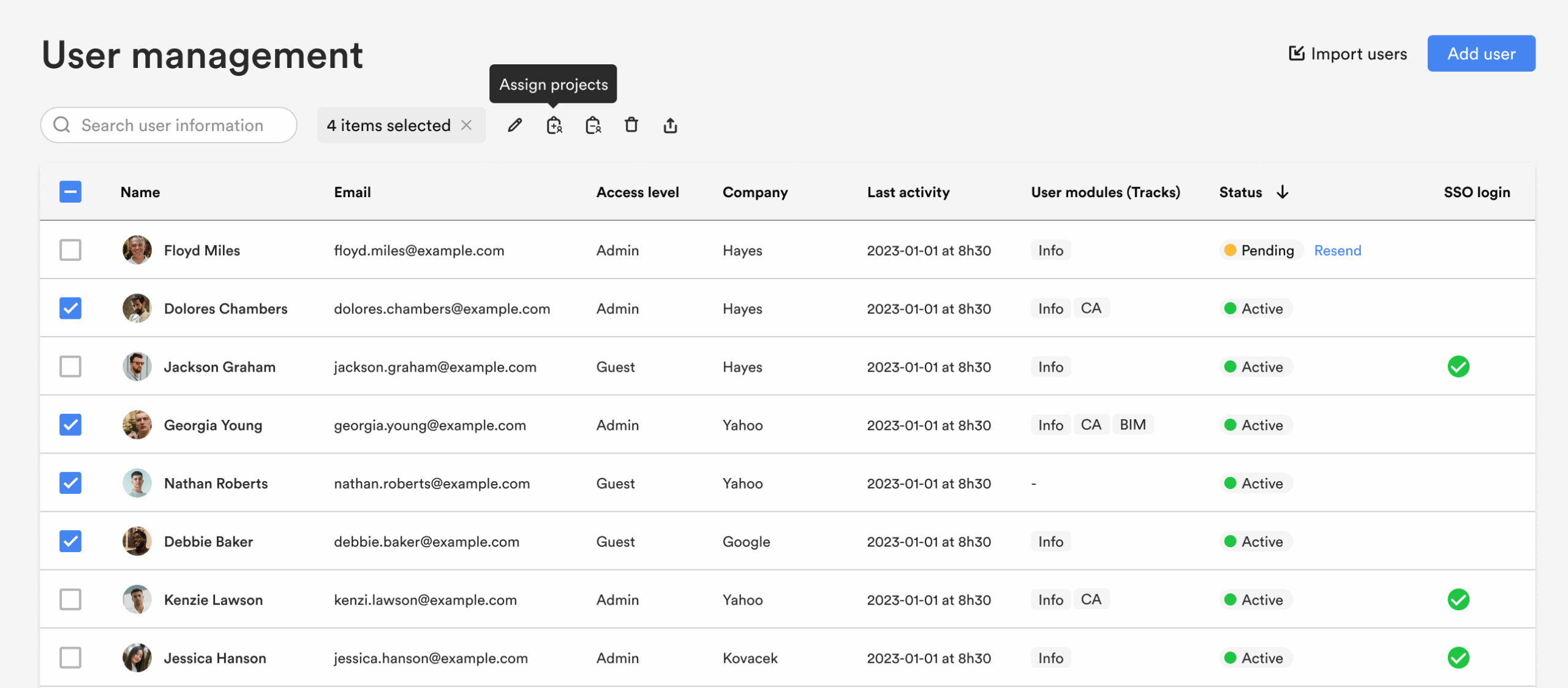 Batch Assign Users to a Project - Newforma Konekt Help